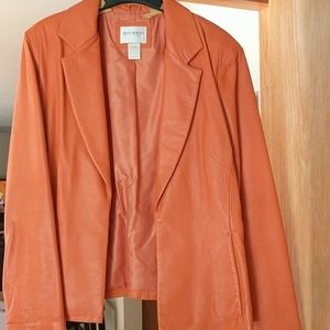 Orange leather jacket